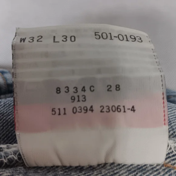 1990's Levi's 501 Blue Jeans 32x30 Light Wash Straight Leg New W/ Tags USA Made
